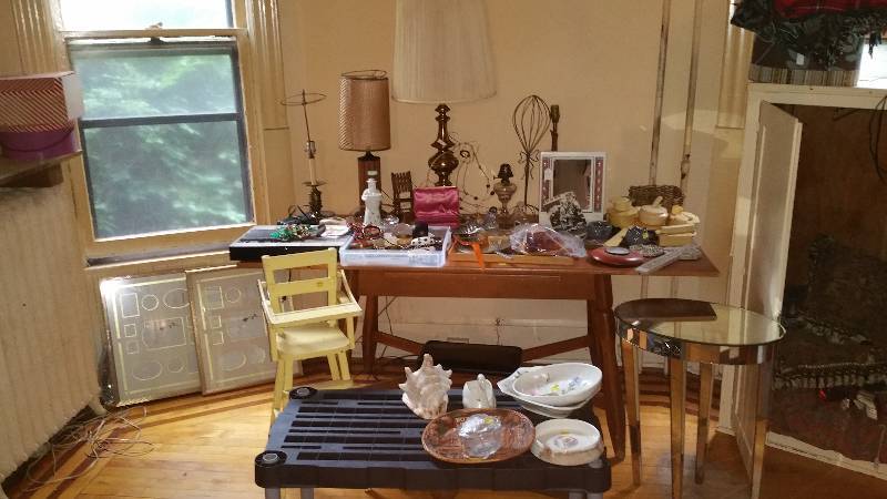 HUGE Lot of Amazing Items  Table  Vintage Mirror Table