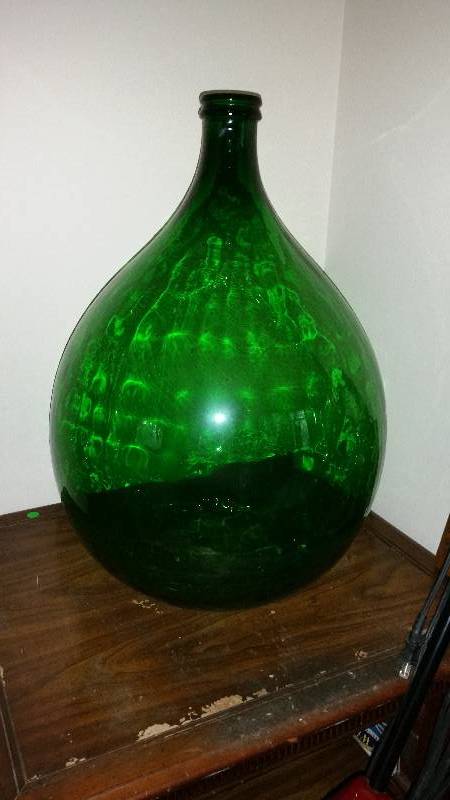 Very Large Green Glass Vase