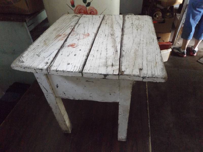 Primitive Handmade Stool, with seat container