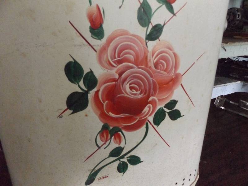Vintage Hand Painted Laundry Hamper