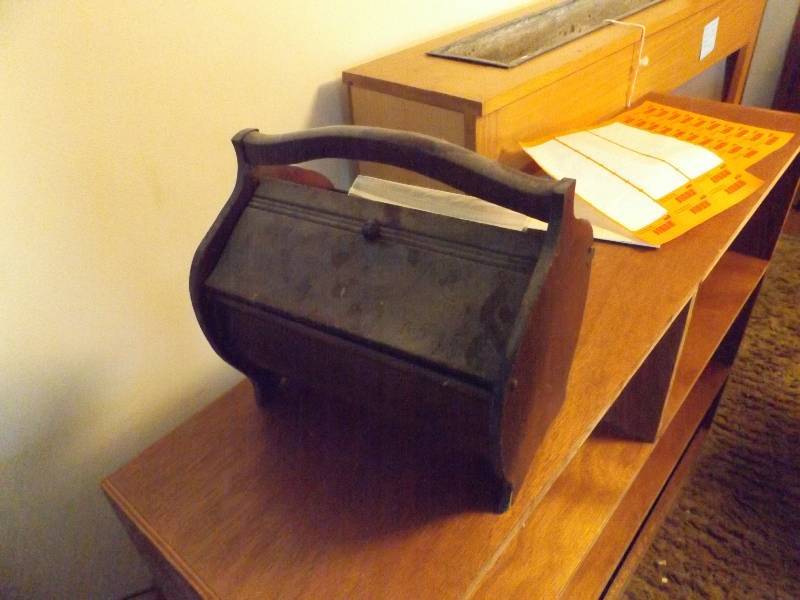 Vintage Wooden Sewing Box