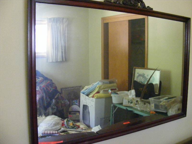 Vintage Mirror with Detail at Top