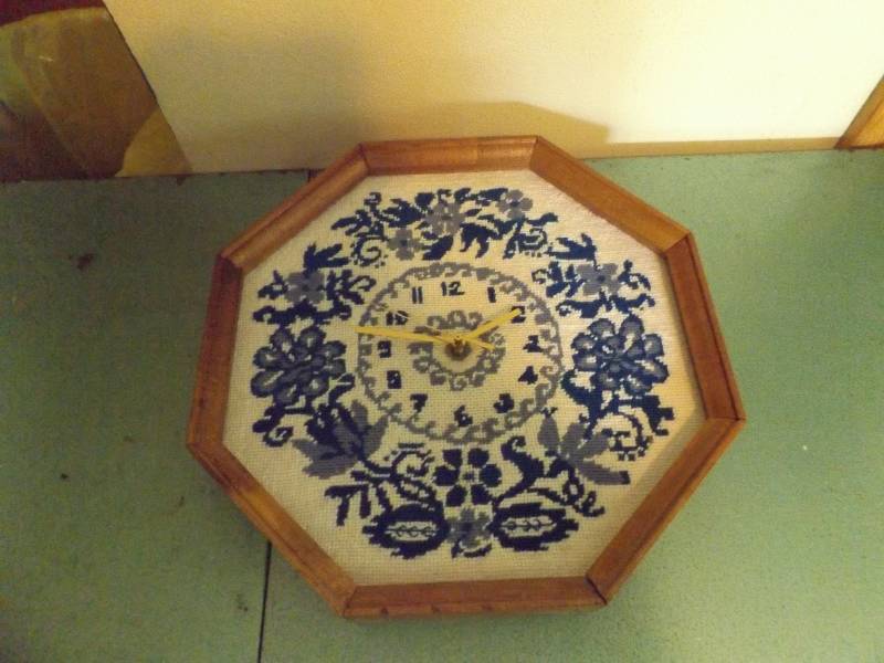Blue Onion Clock with Golden Hands