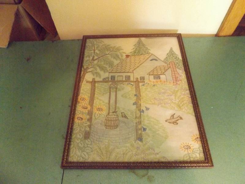Vintage Embroidered Wall Hanging