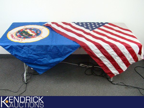 lot 16 image: MN, and USA Dura-Lite Nylon Flags