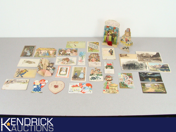 lot 21 image: Lot of Antique Valentines, Cards, and Post Cards