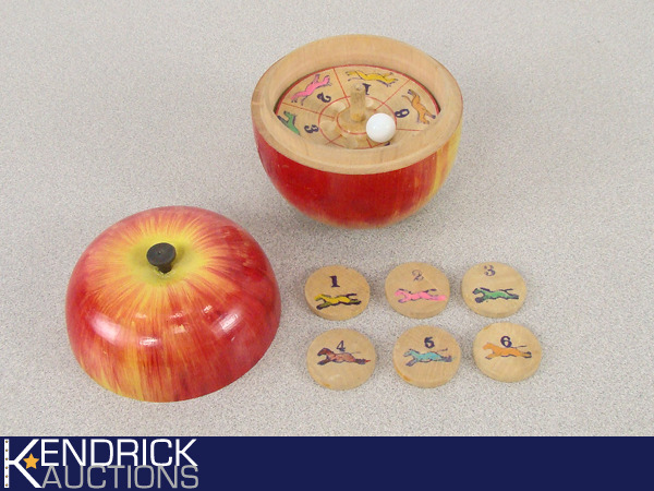 lot 44 image: Vintage MINT 1930s Wood Apple Speakeasy Roulette Game