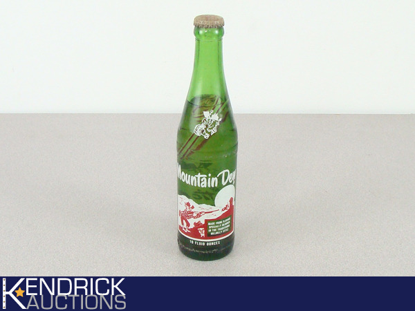 lot 51 image: Vintage, Never Been Opened, Mountain Dew Hillbilly Bottle with Straw Inside