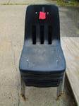 lot 24 image: Lot of 5 black plastic stacking cha...