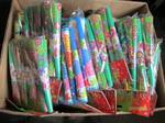 lot 40 image: bananna box of paper party horns ne...