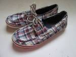 lot 47 image: pair of plad blue ,white,red shoes ...