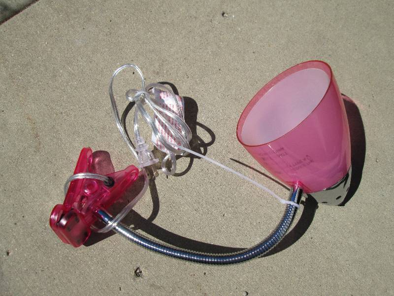 lot 300 image: Brand new pink clip on desk lamp...
