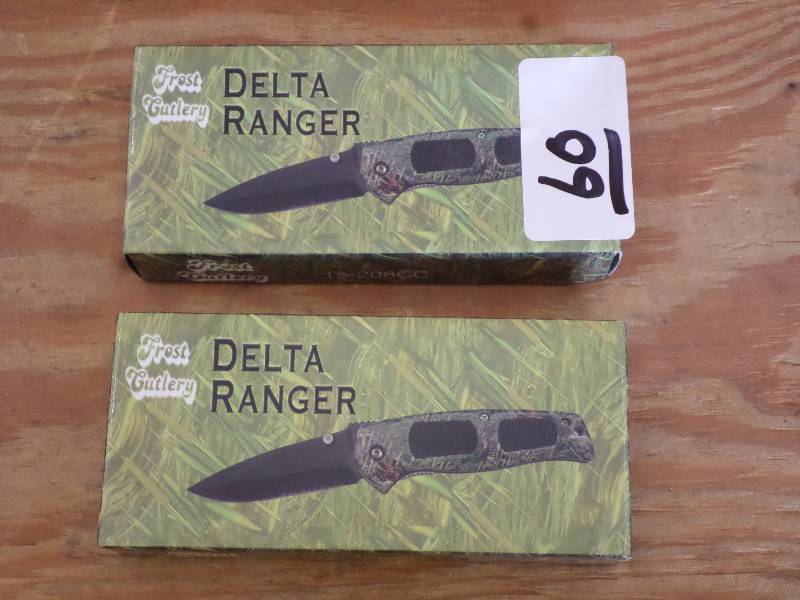 lot 60 image: (2) New Frost Cutlery Folding Knive...