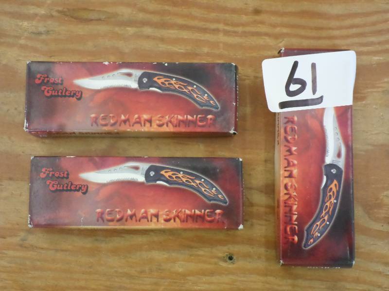 lot 61 image: (3) New Frost Cutlery Folding Knive...