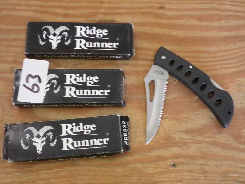 lot 63 image: (3) New Frost Cutlery Folding Knive...