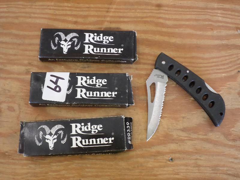 lot 64 image: (3) New Frost Cutlery Folding Knive...