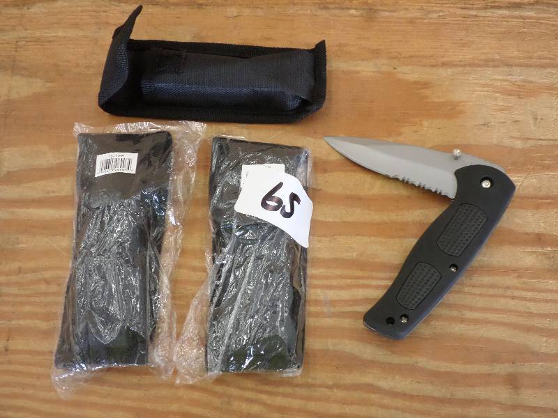 lot 65 image: (2) New Frost Cutlery Folding Knive...