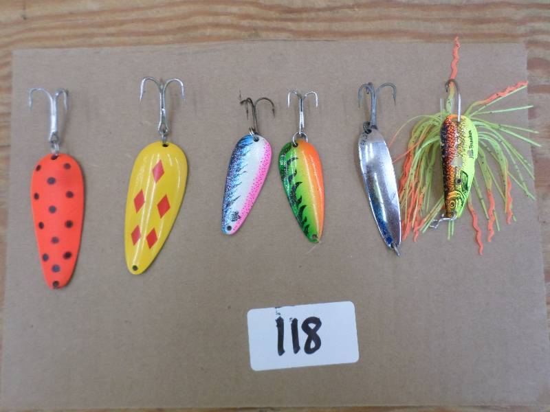 lot 118 image: (6) Assorted Spoon Lures ...