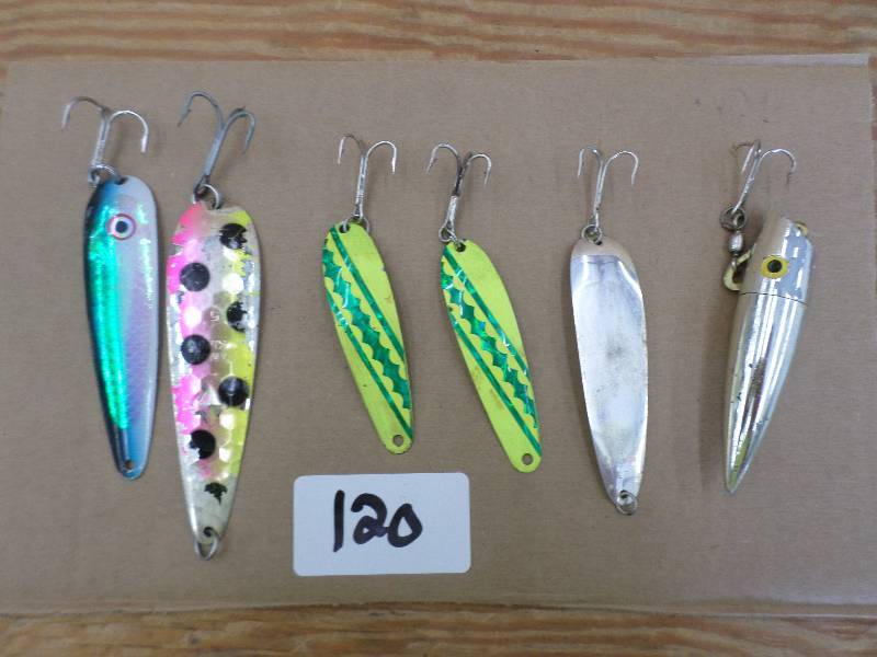lot 120 image: (6) Assorted Spoon Lures ...
