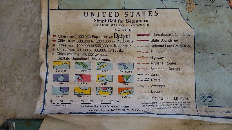 Antique 1956 US Map