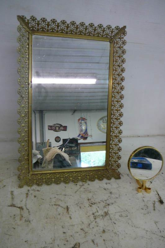 Framed Mirror Metal & Hand Held Mirror 7 Height