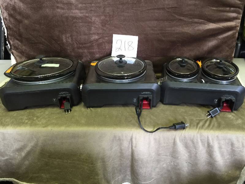 Lot of 3 Hook Ups Crock Pots