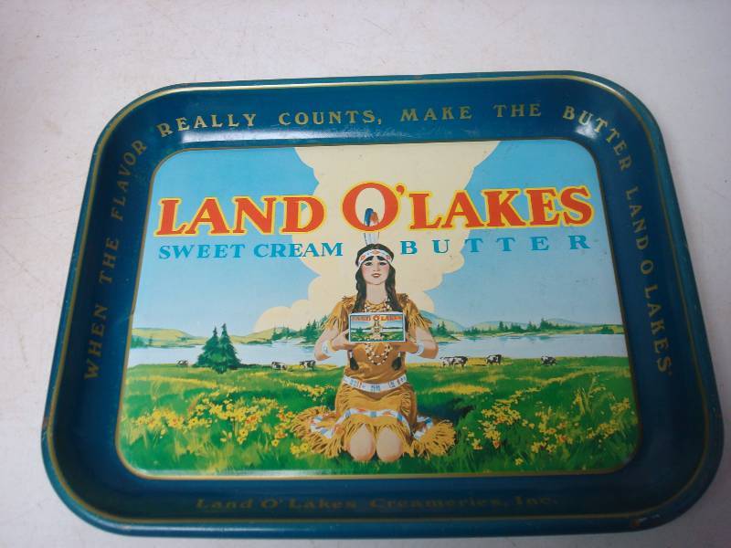 lot 17 image: Vintage Land O Lakes Tin Tray