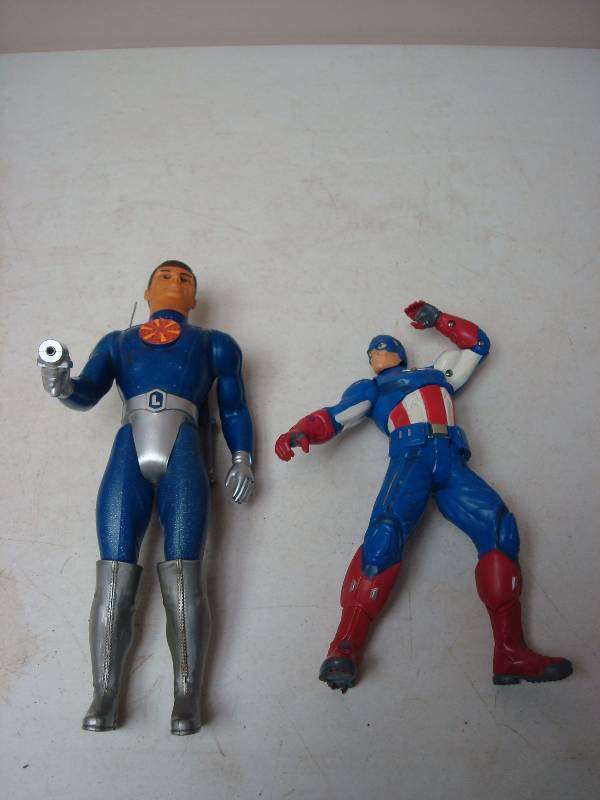 lot 74 image: Vintage Major Matt Mason Space Man And Captain America Doll, Untested