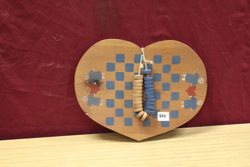 Heart Shaped Checker Board  Wall Hanging