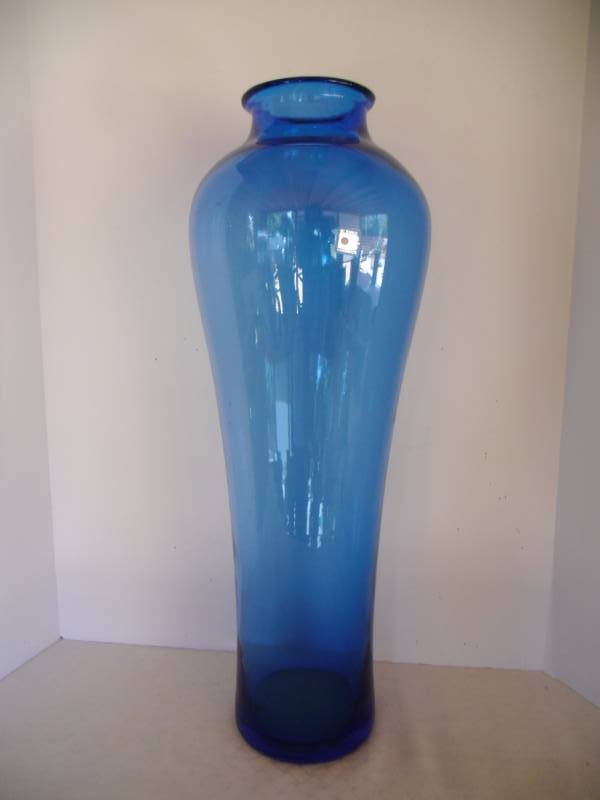 Stunning Tall Blenko Blue Glass Vase