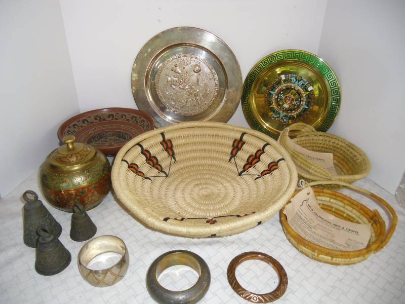 International Souvenirs  Baskets, Plates, Bracelets