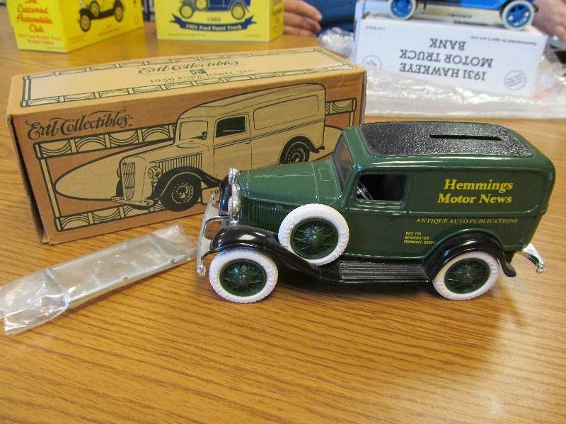 lot 13 image: 1932 Ford Hemmings Motor News Panel Delivery Van 125 Scale Diecast Bank