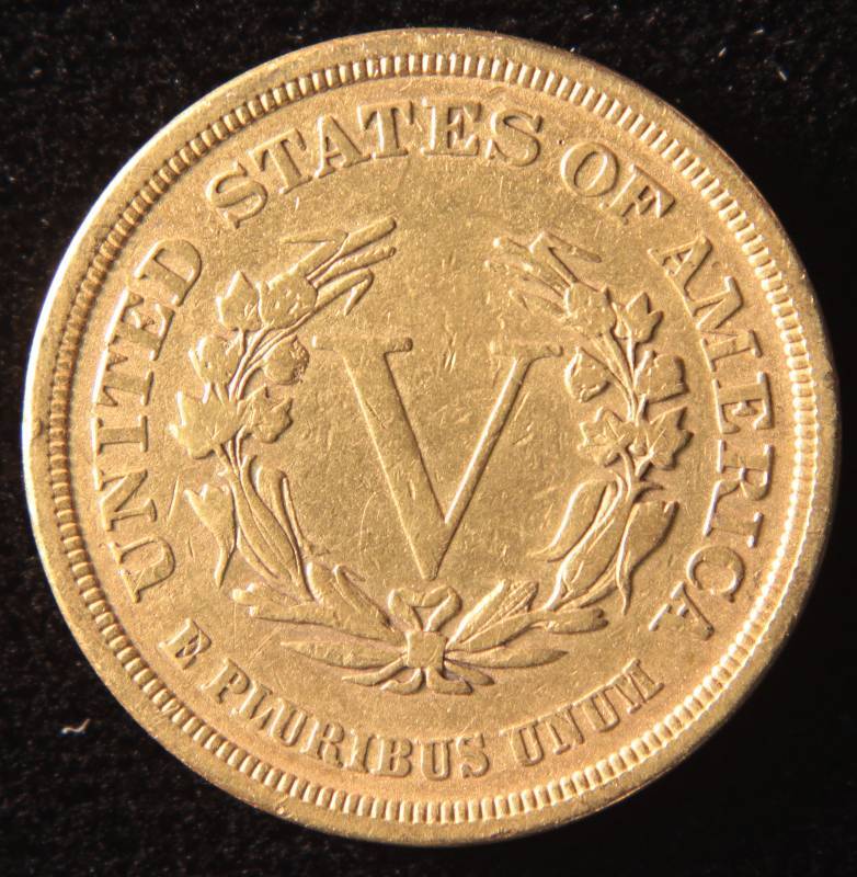 lot 24 image: 1883 RACKETEER LIBERTY V NICKEL WITHOUT CENTS FINE