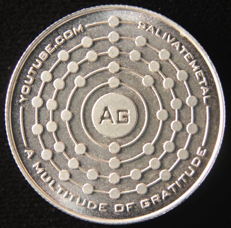 lot 45 image: 1 TROY Oz. .999 FINE SILVER ROUND SALIVATE METAL