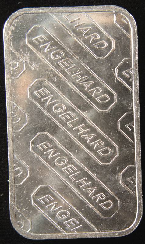 lot 53 image: 1 TROY OZ. .999 FINE SILVER ENGELHARD BAR