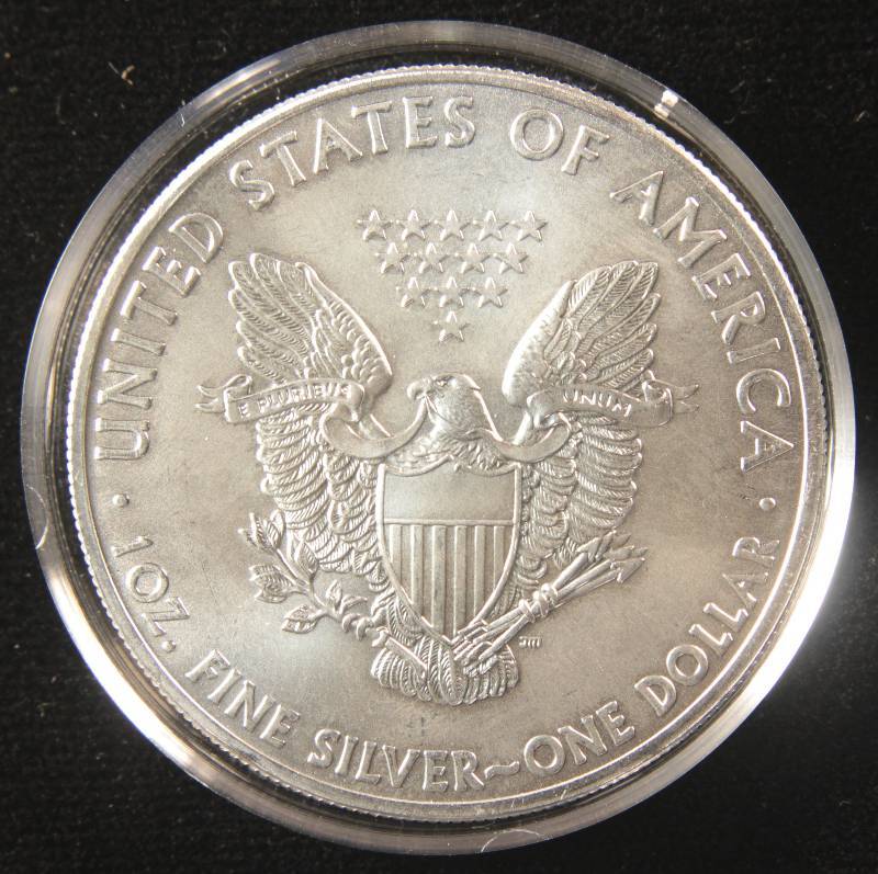 lot 54 image: 2015 AMERICAN SILVER EAGLE 1 TROY OZ. .999 FINE SILVER DOLLAR COIN IN AIRTIGHT Total shipping is $3 - no matter how many items you buy
