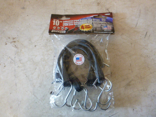 lot 35 image: Erickson 4 Pack Industrial EPDM Rubber Tarp Straps