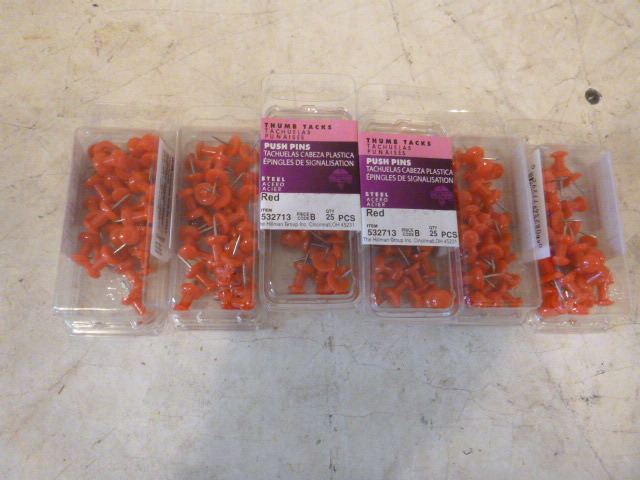 lot 91 image: 6 Packs of Push Pins