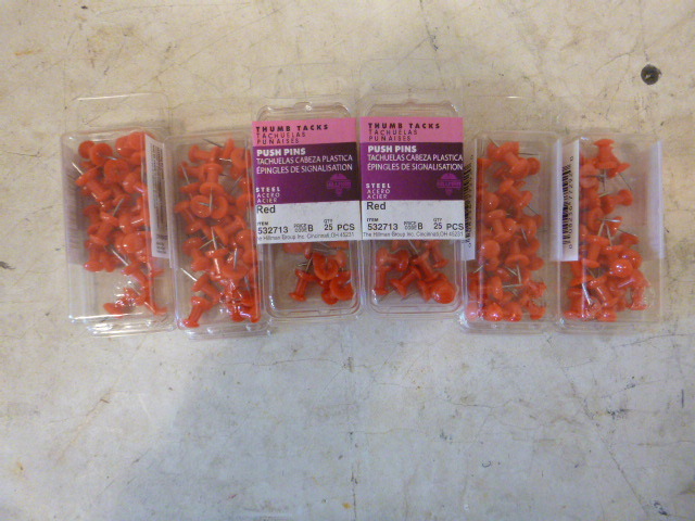 lot 92 image: 6 Packs of Push Pins