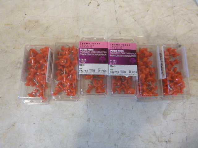 lot 93 image: 6 Packs of Push Pins