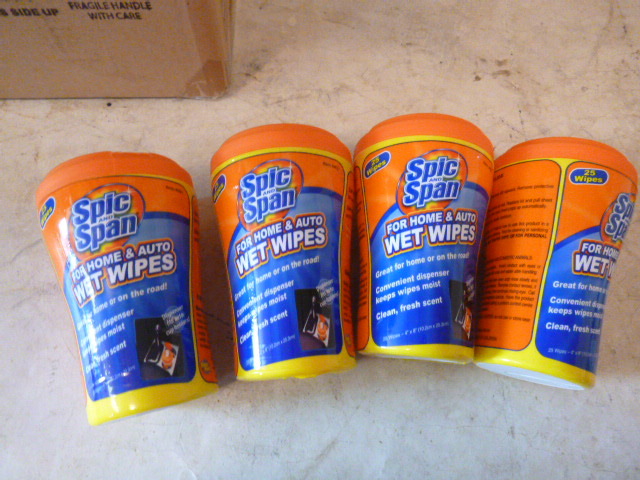 lot 135 image: 4 Tubs of Spic and Span Wet Wipes