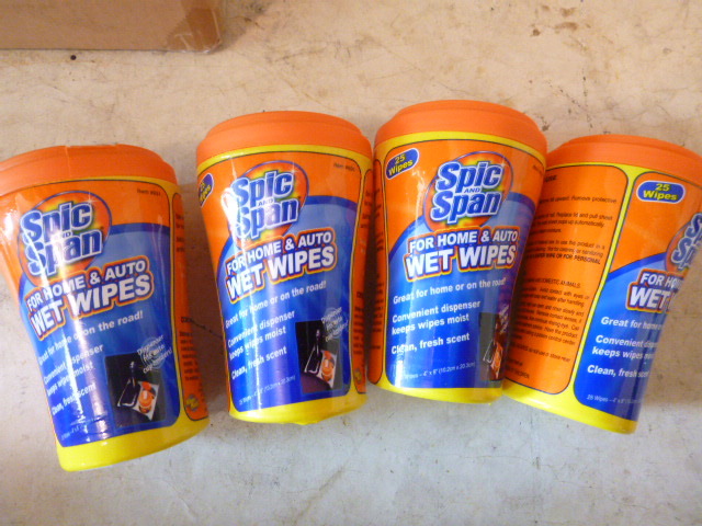 lot 136 image: 4 Tubs of Spic and Span Wet Wipes