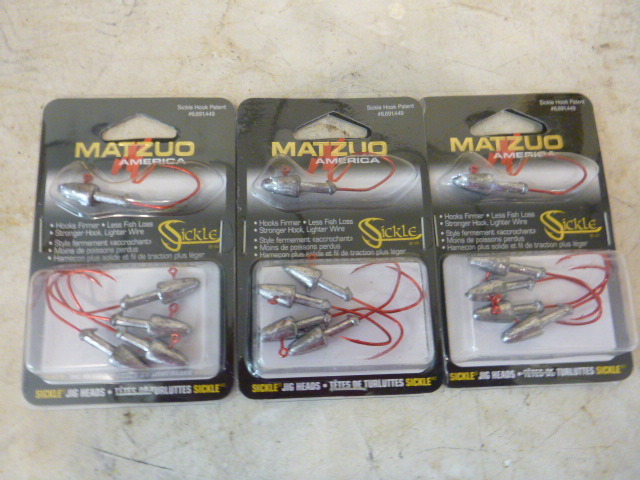 lot 156 image: 3 Packs of Matzuo Sickle Lead Jigs