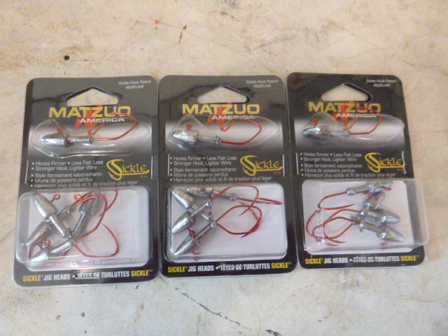 lot 157 image: 3 Packs of Matzuo Sickle Lead Jigs