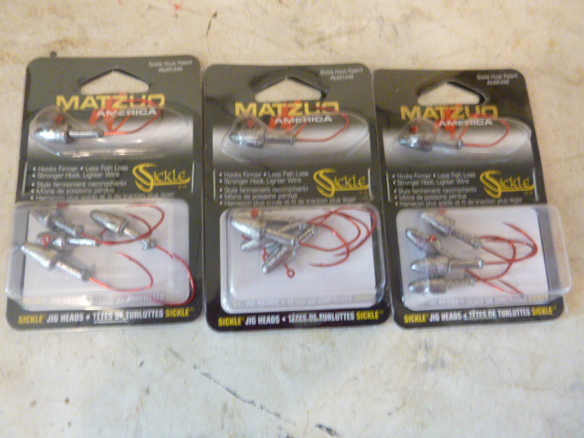 lot 158 image: 3 Packs of Matzuo Sickle Lead Jigs