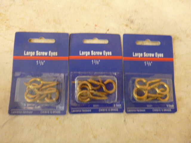 lot 199 image: 3 Packs of Large Screw Eyes