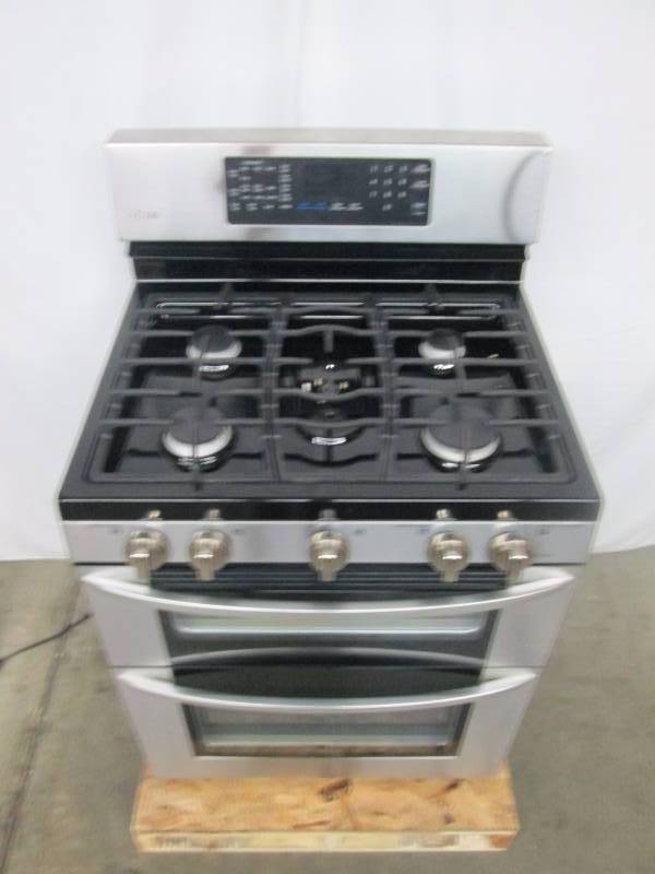 lot 4 image: LG 6.1 CU. FT. CAPACITY GAS DOUBLE OVEN RANGE WITH EASYCLEAN AND INTUITOUCH CONTROLS