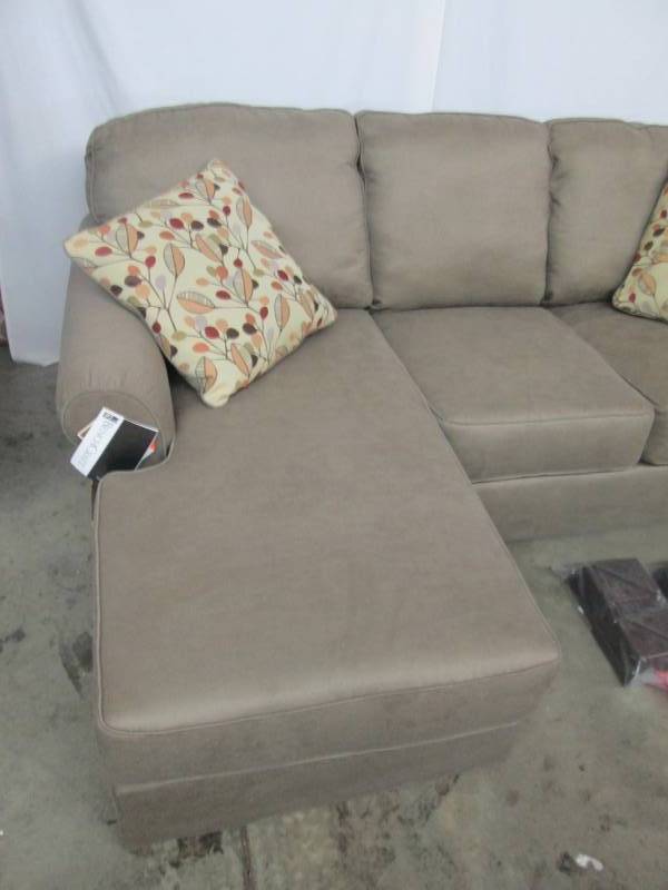 lot 45 image: Ashley Sofa with Chaise - Beige