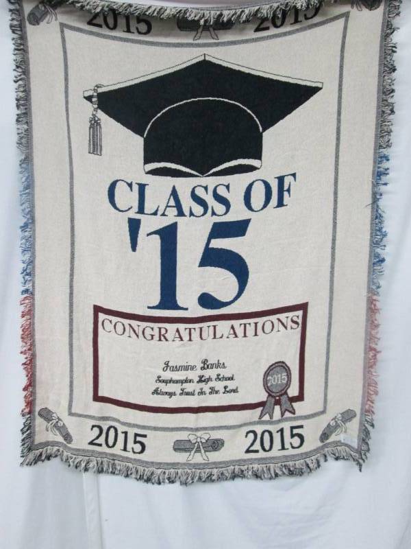 lot 87 image: Class of 2015 Personalized Graduation Throw