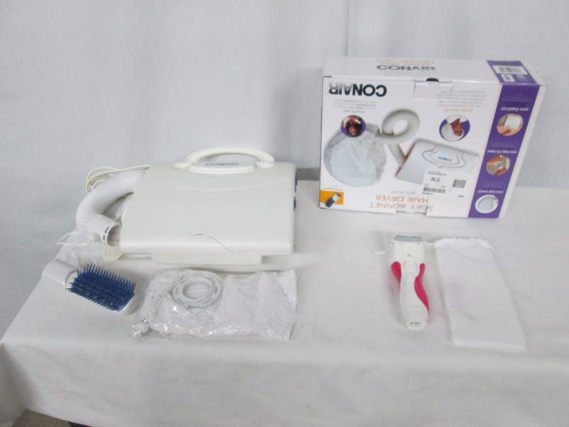 lot 82 image: Conair Soft 400W Bonnet Dryer & Panasonic Ladies Rechargeable Shaver